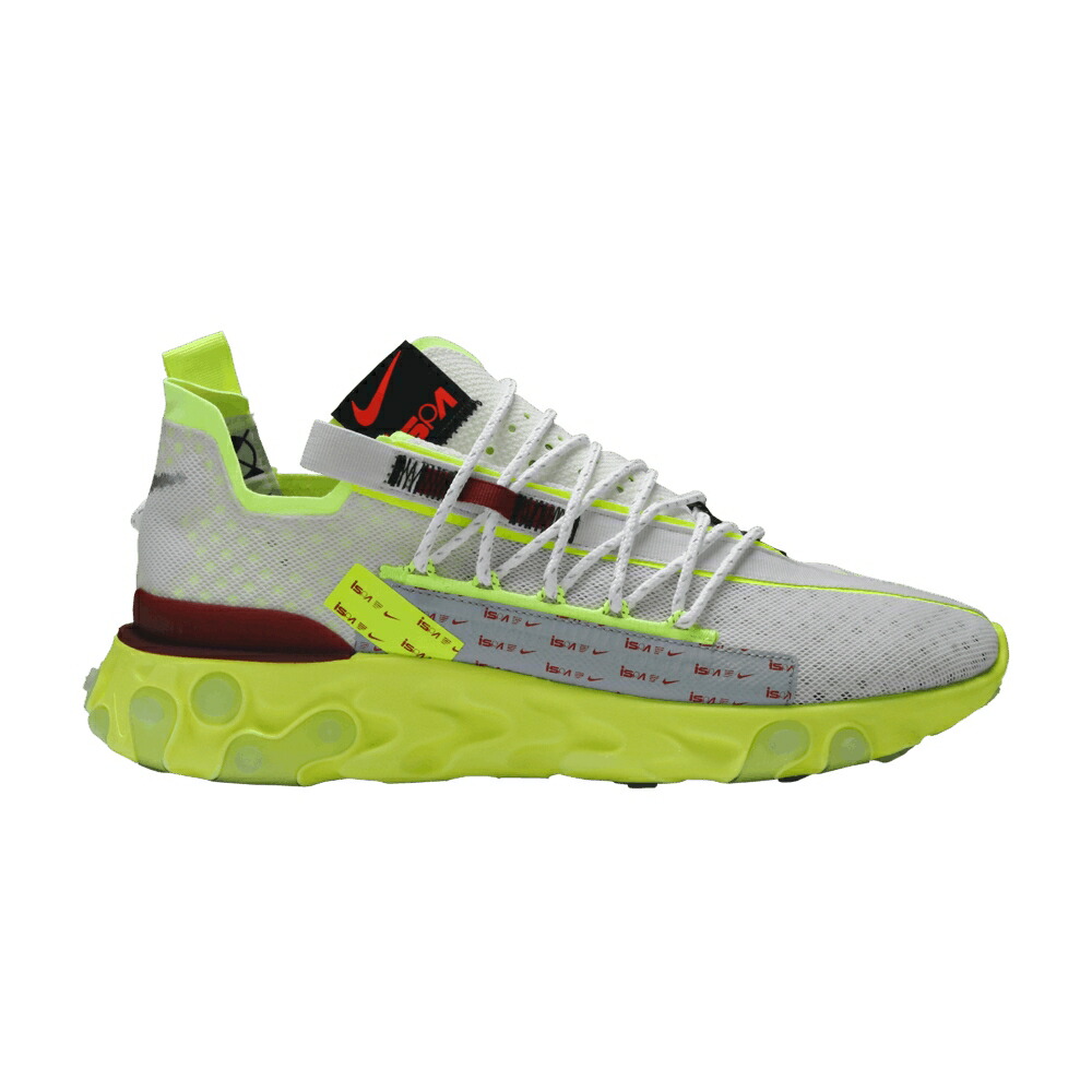 ナイキ リアクト 純然たる プラチナム 野球クラブ 赤 赤いこと \u0027PLATINUM VOLT\u0027 スニーカー メンズ NIKE REACT WR ISPA / PURE PLATINUM TEAM RED VOLT GLOW