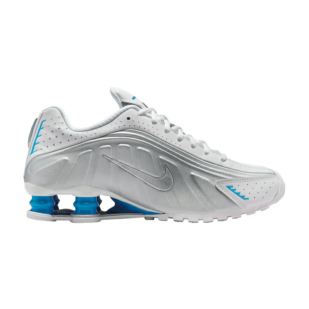 ナイキ ショックス 銀色 シルバー 青色 ブルー 白色 ホワイト 'WHITE HERO' スニーカー レディース NIKE WMNS SHOX R4 METALLIC SILVER BLUE / WHITE BLUE HERO METALLIC SILVER