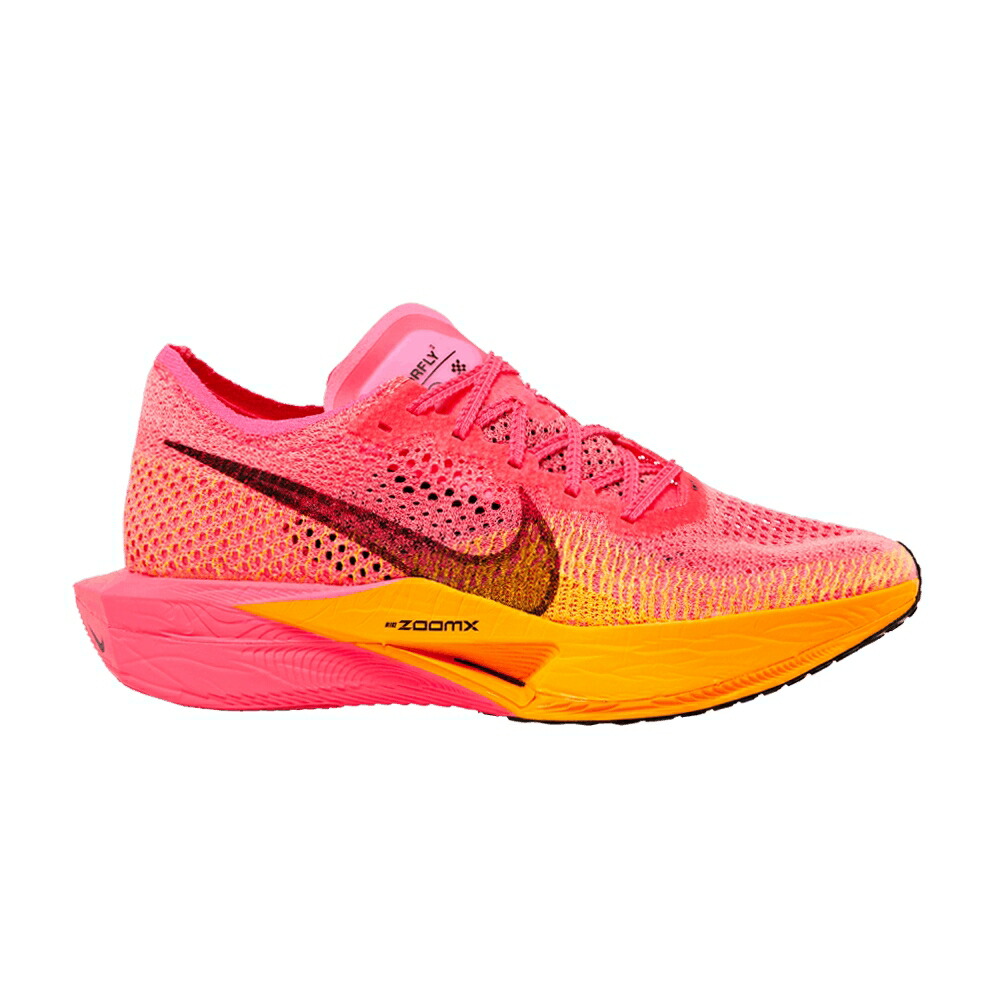 ナイキ サクラ色 黒いこと 黒いこと レーザ 橙 オレンジ色 NEXT% \u0027HYPER PINK\u0027 スニーカー メンズ NIKE ZOOMX VAPORFLY 3 / HYPER PINK BLACK LASER ORANGE