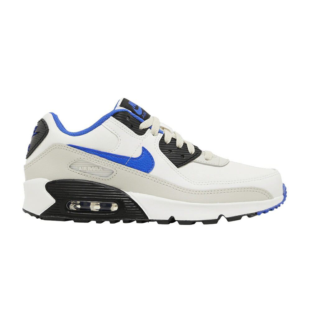 ナイキ マックス レザー 白色 ホワイト 黒色 ブラック エアマックス 'SUMMIT BLUE' ジュニア キッズ NIKE AIR MAX 90 LEATHER GS WHITE RACER / SUMMIT WHITE LIGHT BONE BLACK ベビー マタニティ スニーカー
