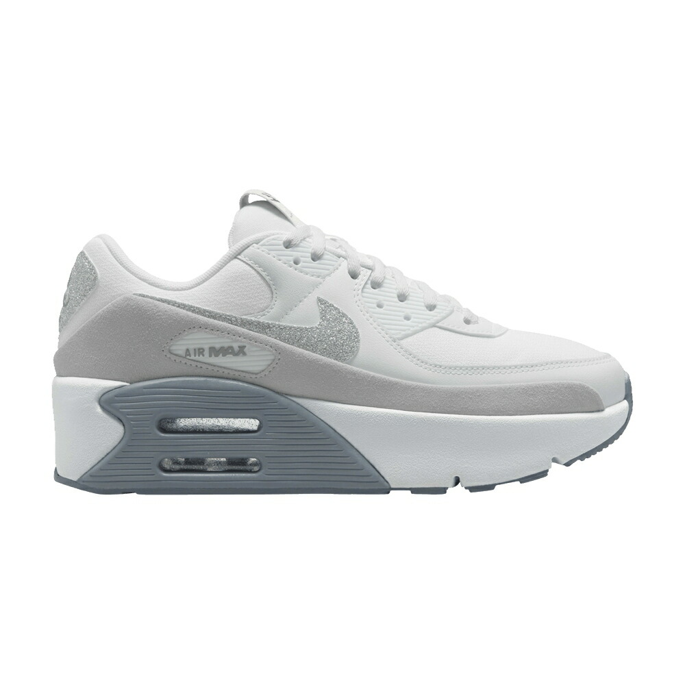 ナイキ マックス 白いこと 白いこと 大気圏マックス \u0027GLITTER SWOOSH\u0027 スニーカー レディース NIKE WMNS AIR MAX 90 LV8 / WHITE WHITE PHOTON DUST MULTI