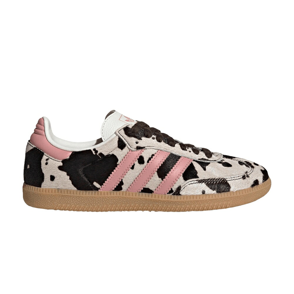 アディダス サンバ 白いこと 白いこと 黒いこと 黒いこと サクラ色 \u0027COW PINK\u0027 スニーカー レディース ADIDAS WMNS SAMBA OG PRINT WHITE / BLACK PINK LIGHT GUM
