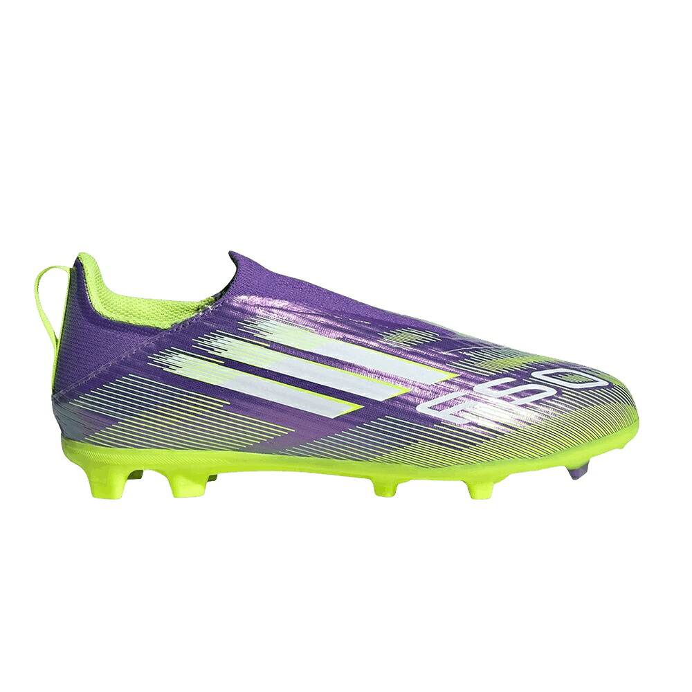 アディダス アディゼロ ラッシュ 紫 パープル 白色 ホワイト 'PURPLE LEMON' スニーカー メンズ ADIDAS ADIZERO F50 LEAGUE LACELESS FG MG J RUSH LUCID / PURPLE RUSH CLOUD WHITE LUCID