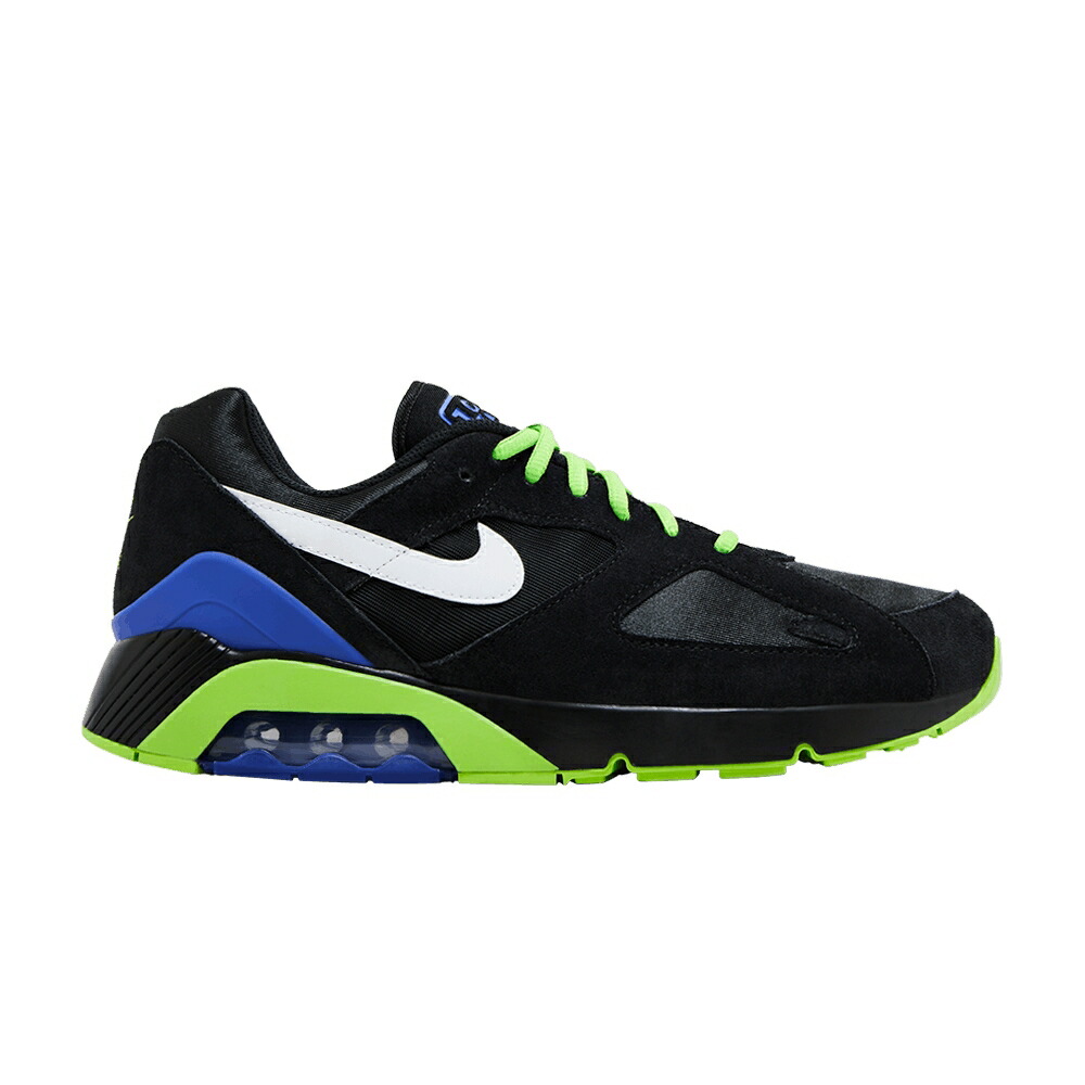 ナイキ マックス 黒色 ブラック 白色 ホワイト アクション 緑 グリーン エアマックス JOKER スニーカー メンズ NIKE AIR MAX 180 / BLACK WHITE ACTION GREEN