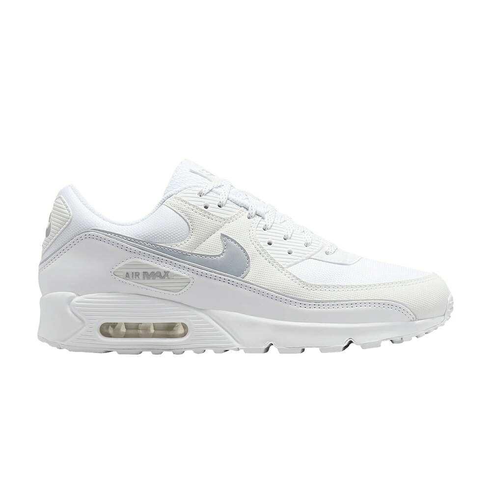 ナイキ マックス 白いこと 白いこと しろがね色 しろがね色 大気圏マックス \u0027WHITE REFLECTIVE\u0027 スニーカー メンズ NIKE AIR MAX 90 METALLIC / WHITE WHITE METALLIC SILVER