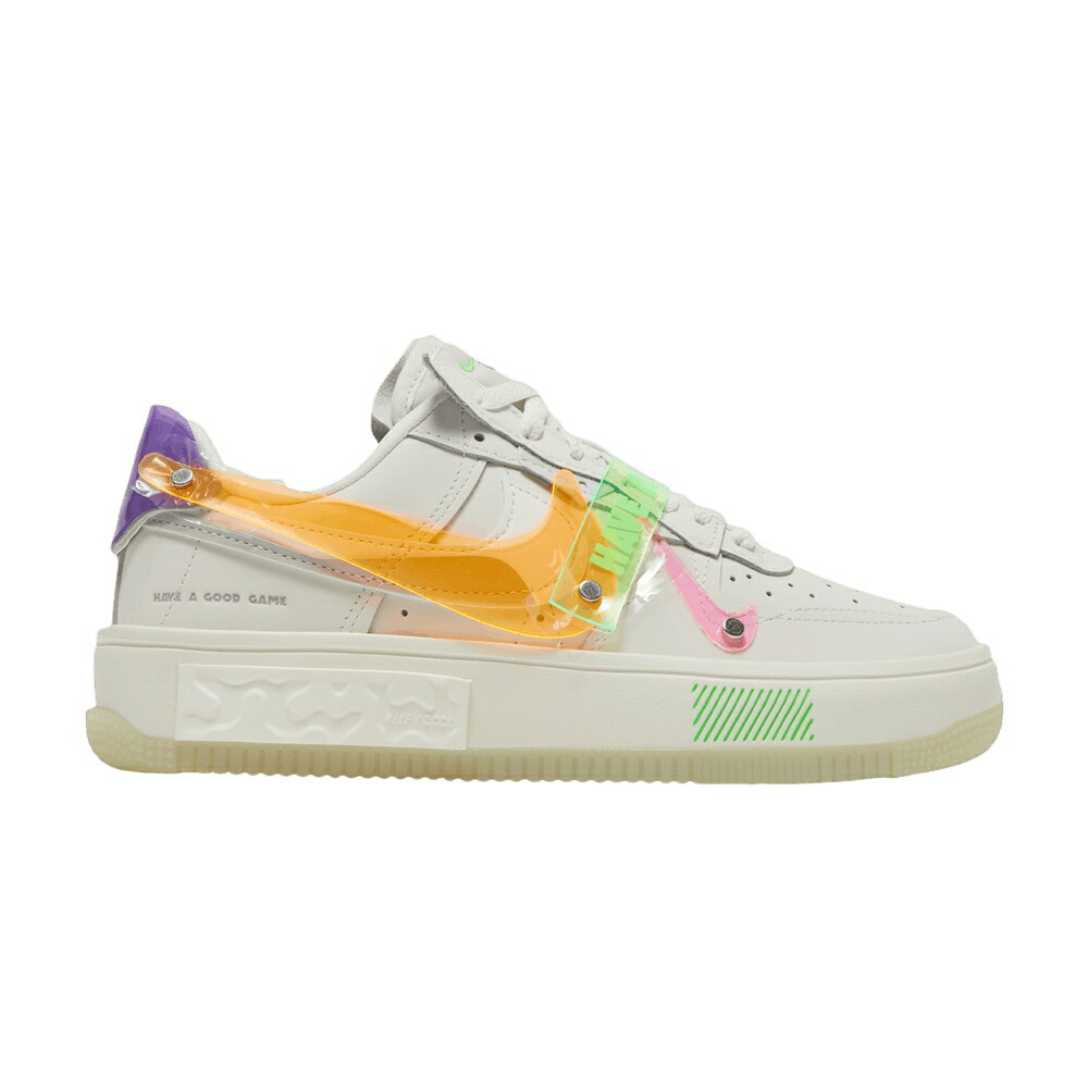 ナイキ 緑 グリーン ストライク 白色 ホワイト エアフォース HAVE GAME スニーカー レディース NIKE WMNS AIR FORCE 1 FONTANKA A GOOD / SAIL SAIL GREEN STRIKE WHITE