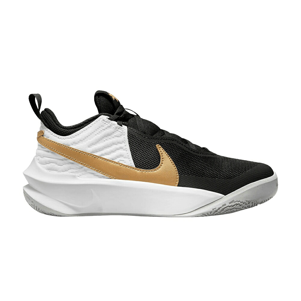 ナイキ チーム 黒色 ブラック 白色 ホワイト 'BLACK GOLD' ジュニア キッズ NIKE TEAM HUSTLE D10 GS METALLIC / BLACK WHITE PHOTON DUST METALLIC ベビー マタニティ スニーカー|スニケス