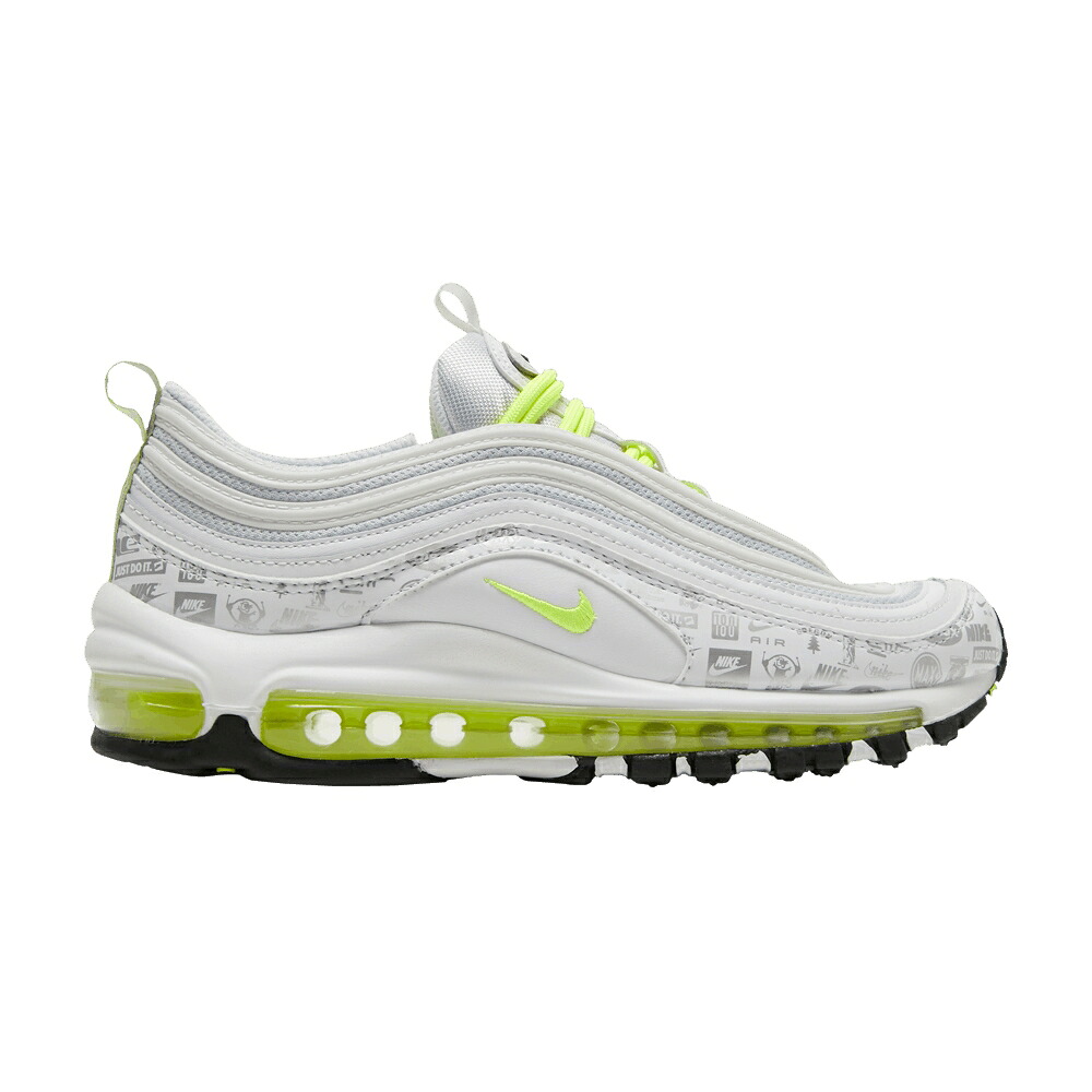 ナイキ マックス 白色 ホワイト 黒色 ブラック ピュア プラチナム エアマックス 'REFLECTIVE LOGOS' ジュニア キッズ NIKE AIR MAX 97 GS / WHITE BLACK PURE PLATINUM VOLT ベビー マタニティ スニーカー|スニケス