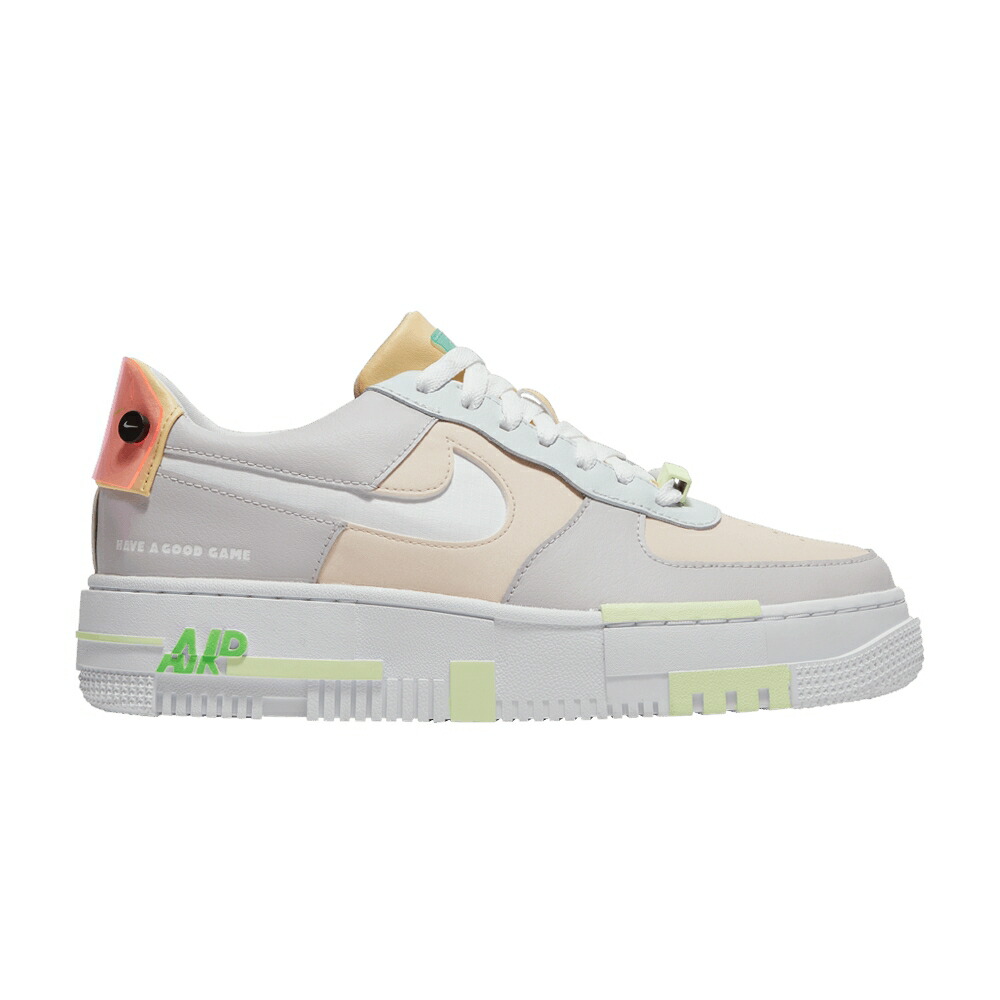 ナイキ 白色 ホワイト 緑 グリーン ストライク エアフォース HAVE GAME スニーカー レディース NIKE WMNS AIR FORCE 1 PIXEL A GOOD / VENICE WHITE GREEN STRIKE WHITE