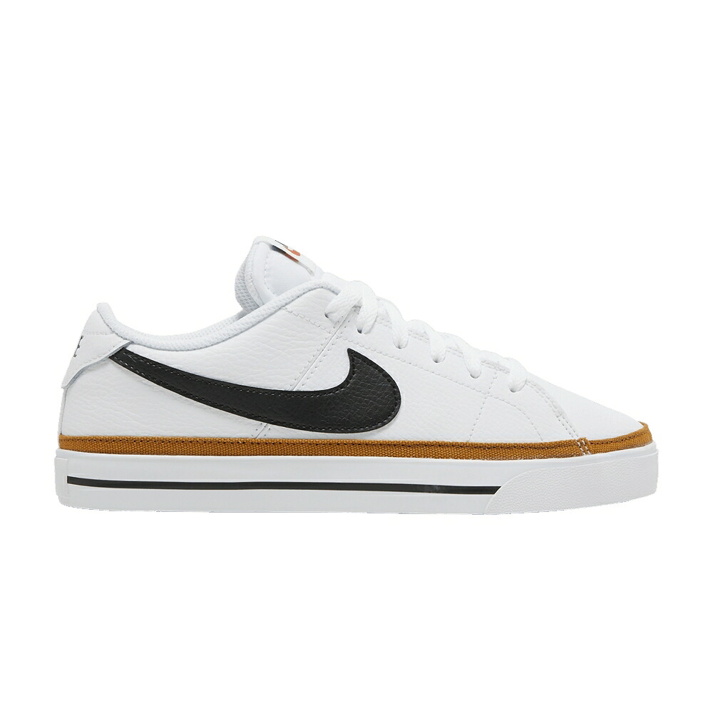 ナイキ コート レガシー 白色 ホワイト 黒色 ブラック 'WHITE OCHRE' スニーカー レディース NIKE WMNS COURT LEGACY DESERT / WHITE DESERT OCHRE BLACK
