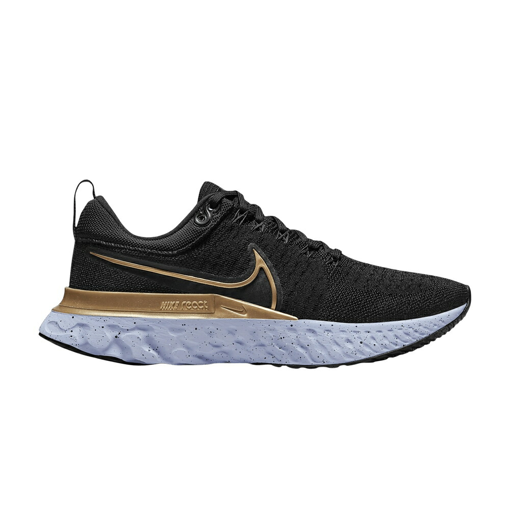 ナイキ リアクト ラン フライニット 黒色 ブラック 灰色 グレー BLACK GOLD スニーカー レディース NIKE WMNS REACT INFINITY RUN FLYKNIT 2 METALLIC / BLACK GHOST DARK SMOKE GREY