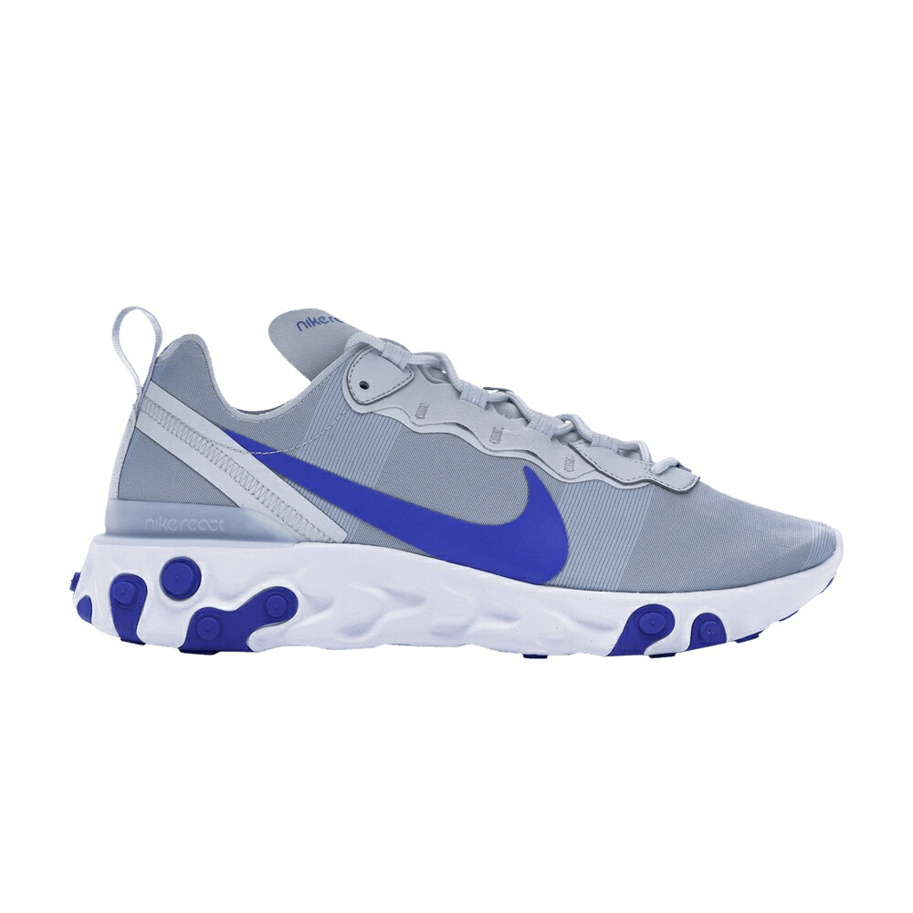 ナイキ リアクト エレメント プラチナム ピュア 青色 ブルー PURE BLUE スニーカー メンズ NIKE REACT ELEMENT 55 PLATINUM RACER / PURE PLATINUM RACER BLUE WOLF