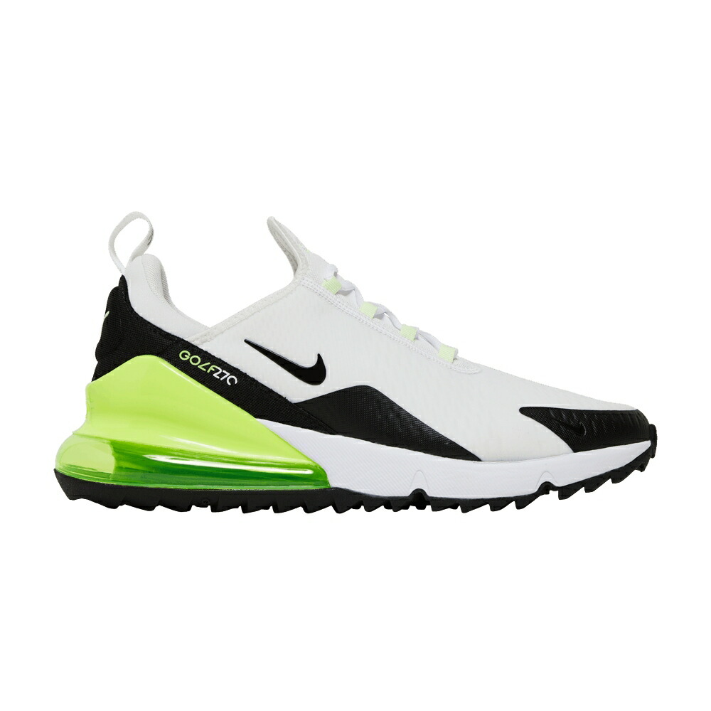ナイキ マックス ゴルフ 白色 ホワイト 黒色 ブラック エアマックス WHITE VOLT スニーカー メンズ NIKE AIR MAX 270 GOLF / WHITE BLACK VOLT BARELY VOLT