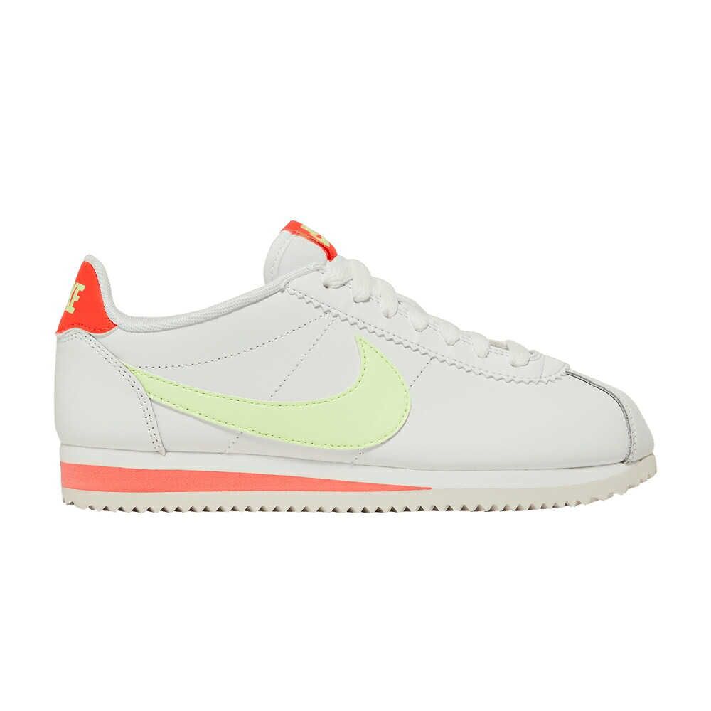 ナイキ クラシック コルテッツ レザー 白色 ホワイト クリムゾン クラシックコルテッツ 'VOLT CRIMSON' スニーカー レディース NIKE WMNS CLASSIC CORTEZ LEATHER FLASH / WHITE BARELY VOLT FLASH CRIMSON｜スニケス
