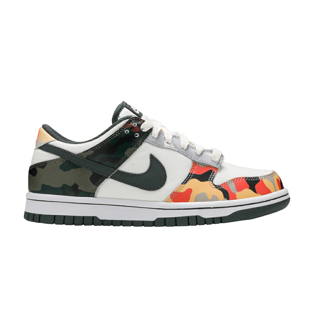 ナイキ ダンク ビンテージ ヴィンテージ 緑 グリーン 橙 オレンジ ダンクロー 'SAIL MULTICAMO' ジュニア キッズ NIKE DUNK LOW SE GS MULTI-CAMO' / SAIL VINTAGE GREEN TOTAL ORANGE ベビー マタニティ スニー