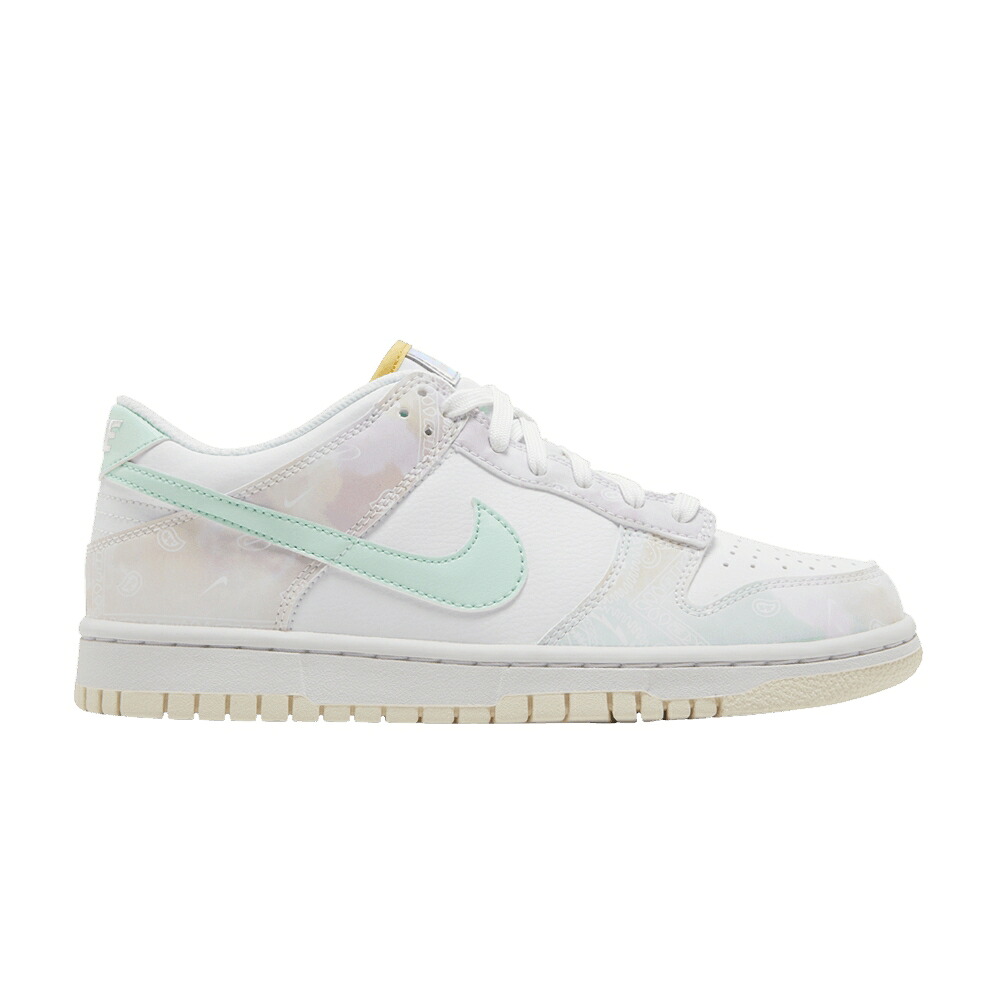 ナイキ ダンク 白色 ホワイト ダンクロー 'PASTEL PAISLEY' ジュニア キッズ NIKE DUNK LOW GS / WHITE WHITE PHANTOM MINT FOAM ベビー マタニティ スニーカー｜スニケス