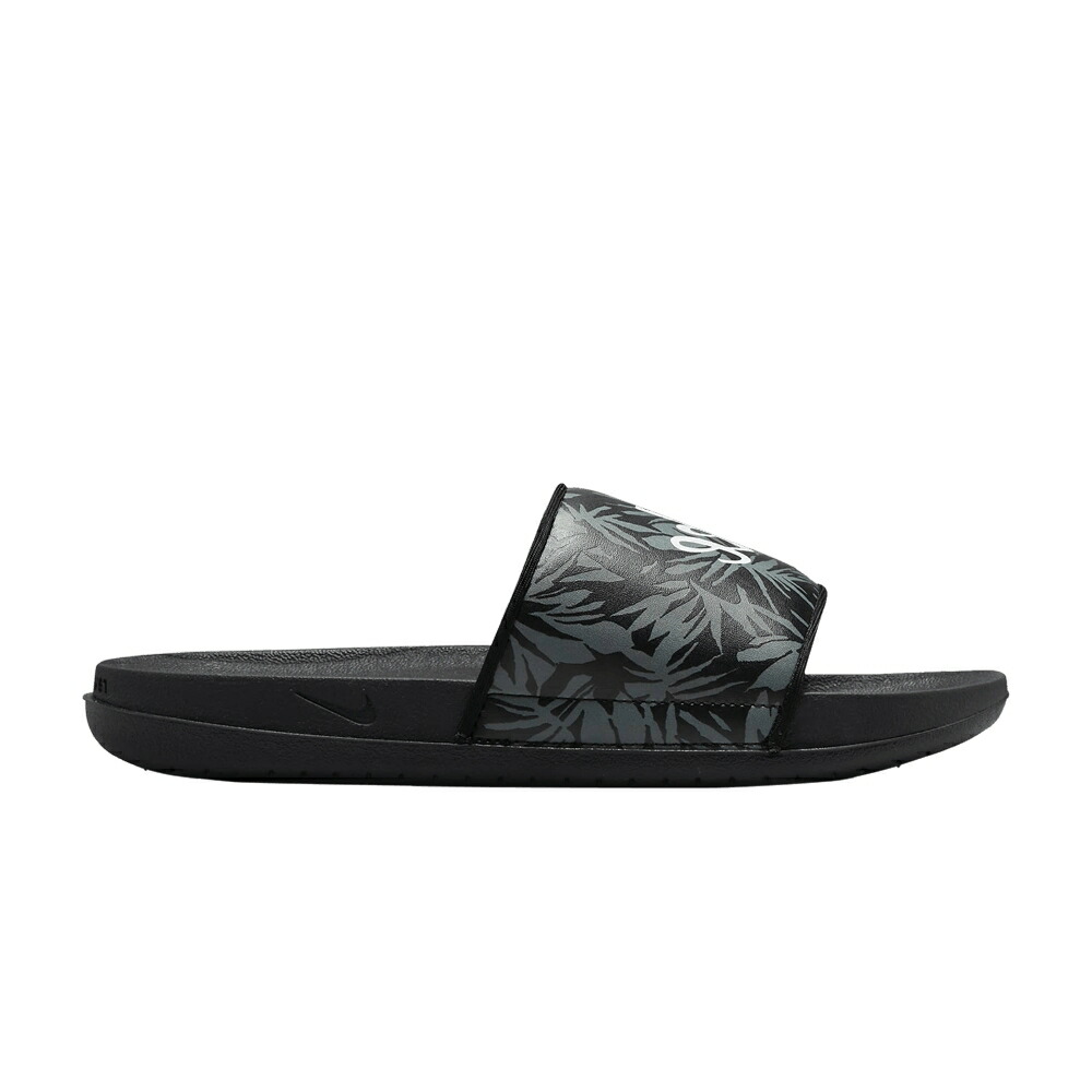 ナイキ サンダル 黒色 ブラック クール 灰色 グレー 白色 ホワイト 'TROPICAL PRINT' スニーカー レディース NIKE WMNS OFFCOURT SLIDE LEAF / BLACK COOL GREY WHITE｜スニケス