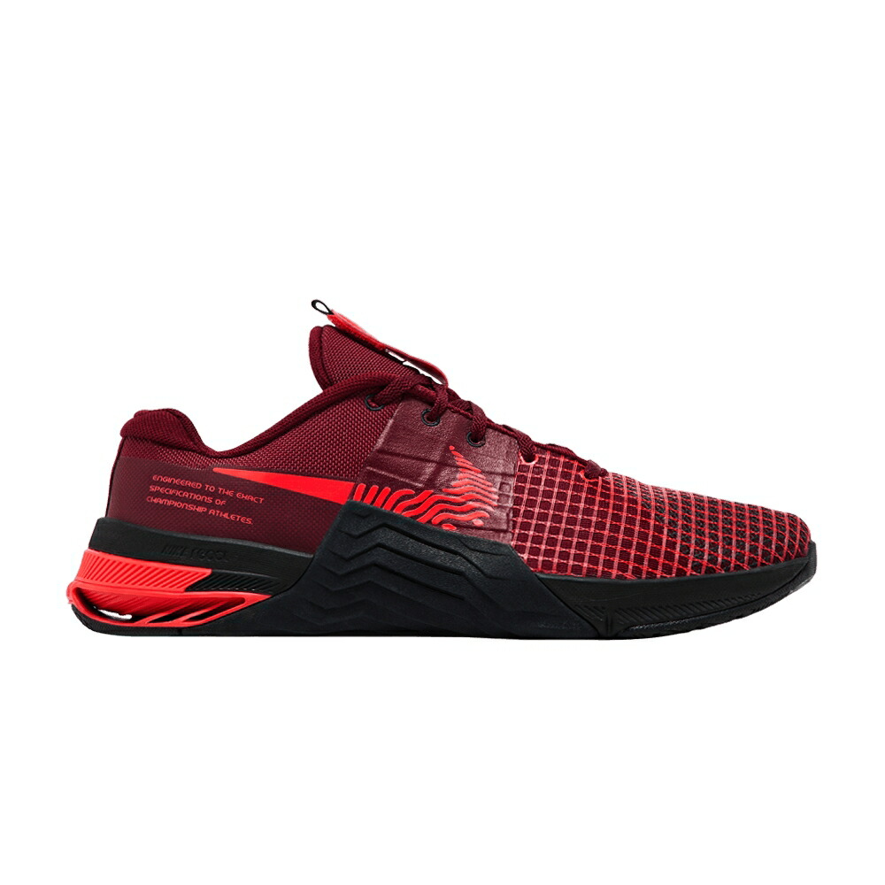 ナイキ 赤 レッド チーム 紫 パープル 'TEAM CRIMSON' スニーカー メンズ NIKE METCON 8 RED / TEAM RED CAVE PURPLE BLACKENED｜スニケス