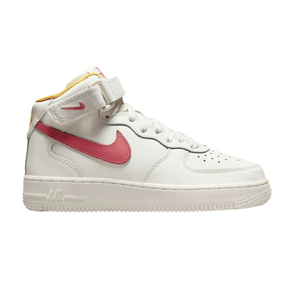 ナイキ ミッド レーザー 橙 オレンジ 白色 ホワイト エアフォース 'SAIL CORAL' ジュニア キッズ NIKE AIR FORCE 1 MID LE GS SEA / SAIL LASER ORANGE WHITE SEA ベビー マタニティ スニーカー｜スニケス