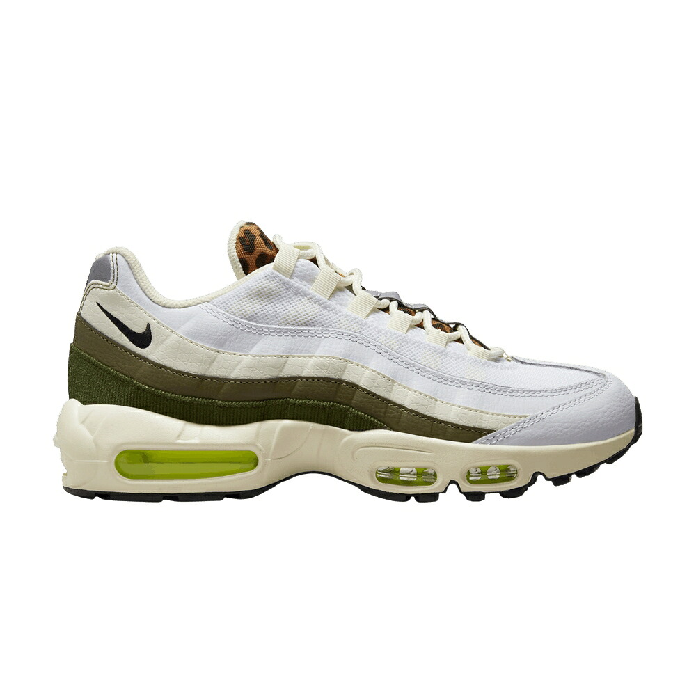 ナイキ マックス 白いこと 白いこと 緑 緑であること エア湖マックス \u0027LEOPARD TONGUE\u0027 スニーカー メンズ NIKE AIR MAX 95 / WHITE COCONUT MILK ROUGH GREEN