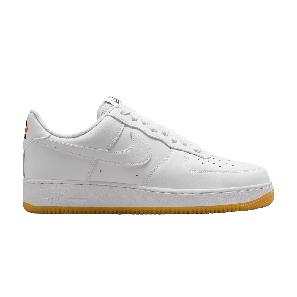 ナイキ 白色 ホワイト 黄色 イエロー 橙 オレンジ エアフォース 07 WHITE GUM スニーカー メンズ NIKE AIR FORCE 1 LV8 / WHITE GUM YELLOW SAFETY ORANGE