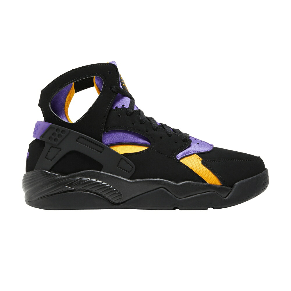 ナイキ フライト ハラチ 黒色 ブラック 紫 パープル 'LAKERS AWAY' スニーカー メンズ NIKE AIR FLIGHT HUARACHE / BLACK VARSITY PURPLE DEL SOL｜スニケス