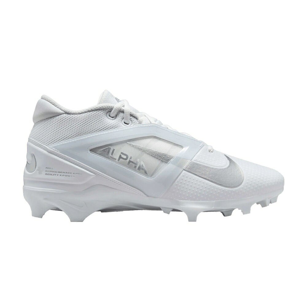 ナイキ アルファ プロ 白色 ホワイト 銀色 シルバー 'WHITE SILVER' スニーカー メンズ NIKE ALPHA MENACE 4 PRO METALLIC / WHITE METALLIC SILVER|スニケス