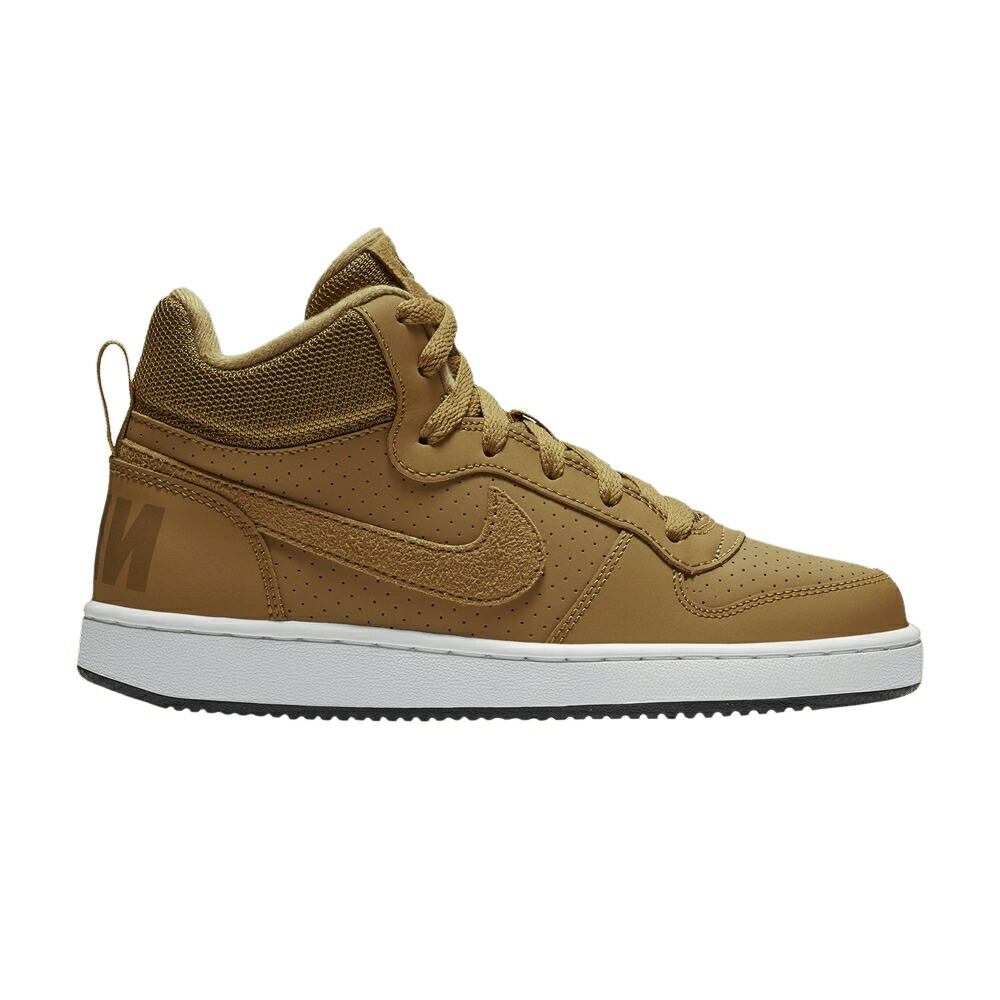 ナイキ コート ミッド ウィート 白色 ホワイト 黒色 ブラック コートバーロウ 'WHEAT' ジュニア キッズ NIKE COURT BOROUGH MID GS / WHEAT WHEAT SUMMIT WHITE BLACK ベビー マタニティ スニーカー｜スニケス