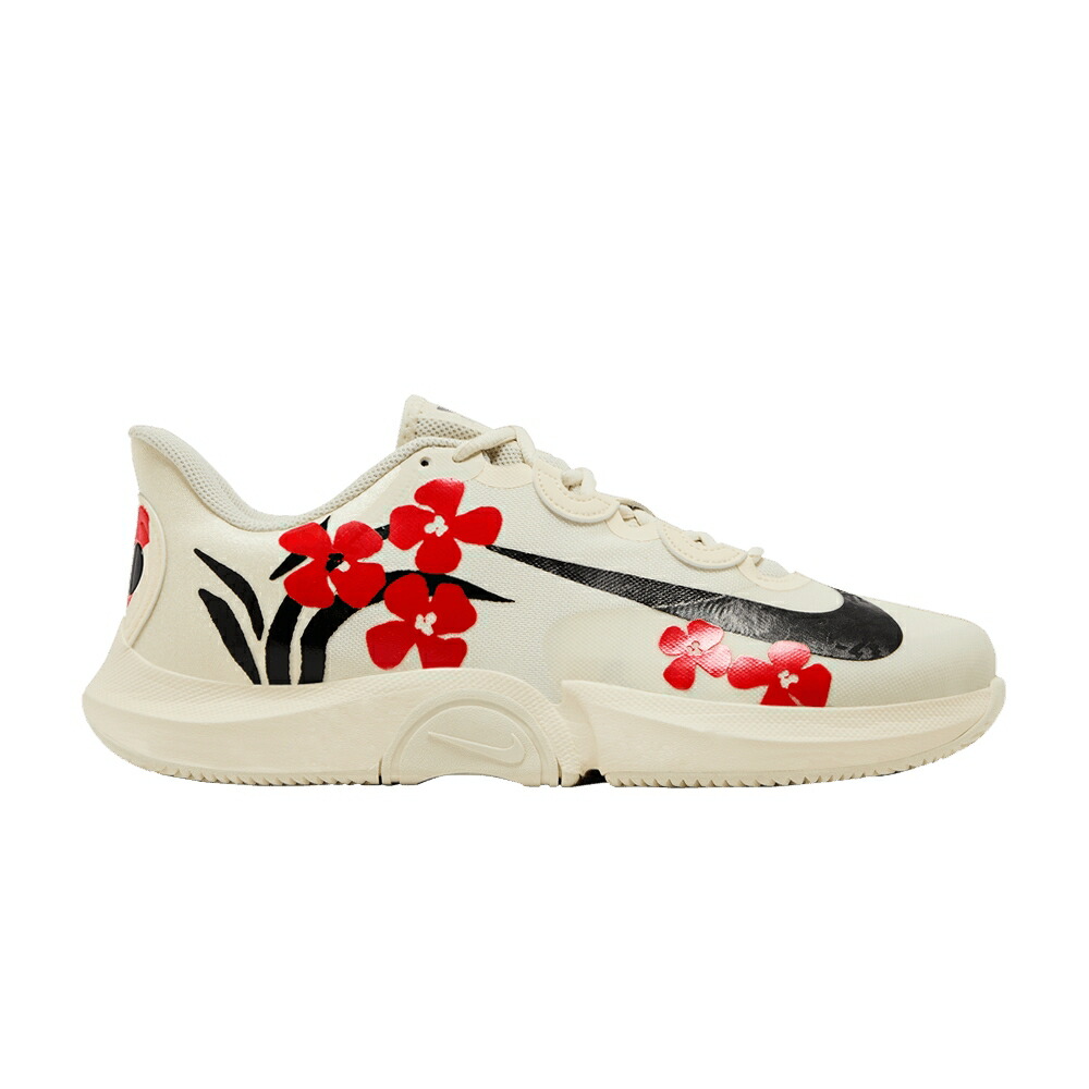 ナイキ コート ズーム ターボ チーム 橙 オレンジ 黒色 ブラック HIBISCUS FLOWERS スニーカー レディース NIKE NAOMI OSAKA X WMNS NIKECOURT AIR ZOOM GP TURBO HC / COCONUT MILK TEAM ORANGE BLACK