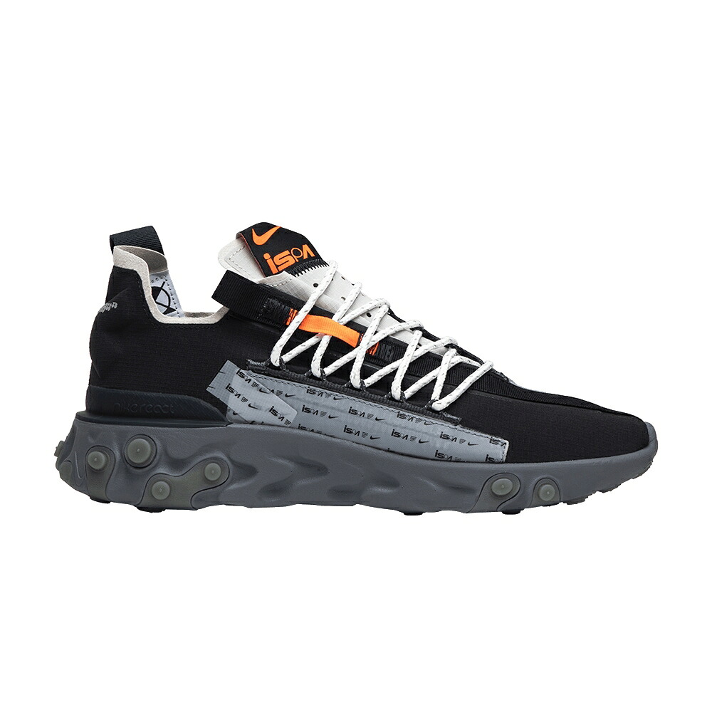 ナイキ リアクト 黒いこと 黒いこと しろがね色 しろがね色 \u0027GUNSMOKE\u0027 スニーカー メンズ NIKE REACT WR ISPA / BLACK METALLIC SILVER GUNSMOKE