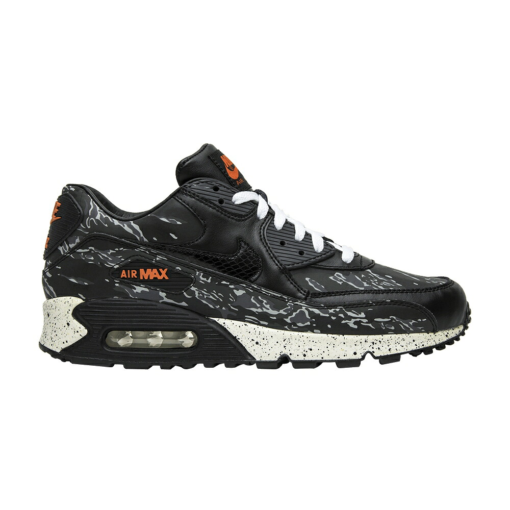 ナイキ マックス 黒色 ブラック チャコール 橙 オレンジ エアマックス 'TIGER CAMO' スニーカー メンズ NIKE ATMOS X AIR MAX 90 / BLACK BLACK DARK CHARCOAL ORANGE|スニケス
