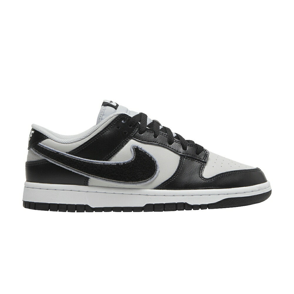ナイキ ダンク スウッシュ スウォッシュ 黒色 ブラック 灰色 グレー ダンクロー CHENILLE FOG スニーカー メンズ NIKE DUNK LOW SWOOSH - BLACK GREY / GREY FOG WOLF GREY IRON GREY