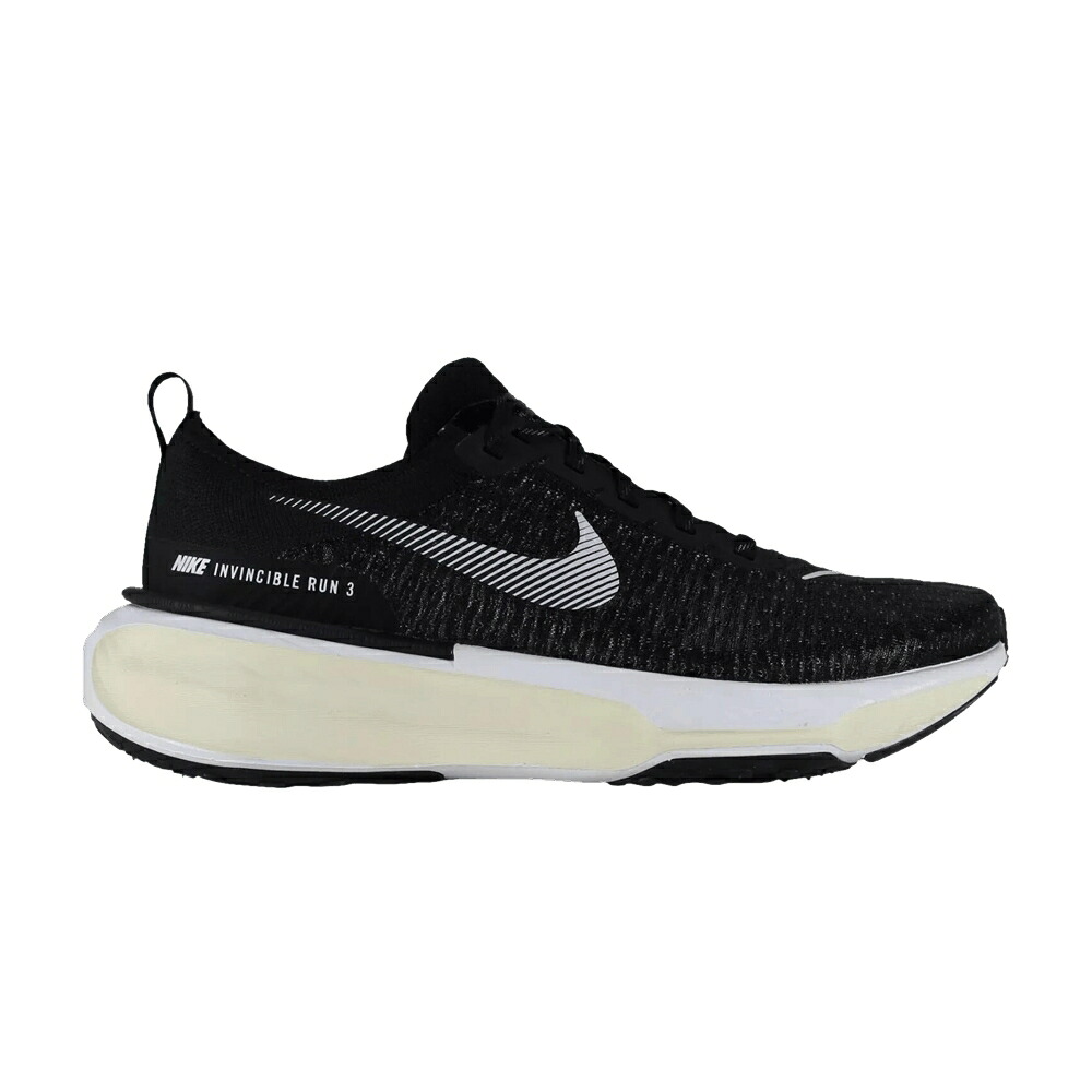ナイキ ラン フライニット 黒色 ブラック 白色 ホワイト 灰色 グレー 'BLACK WHITE' スニーカー メンズ NIKE ZOOMX INVINCIBLE RUN FLYKNIT 3 / BLACK WHITE DARK GREY WHITE