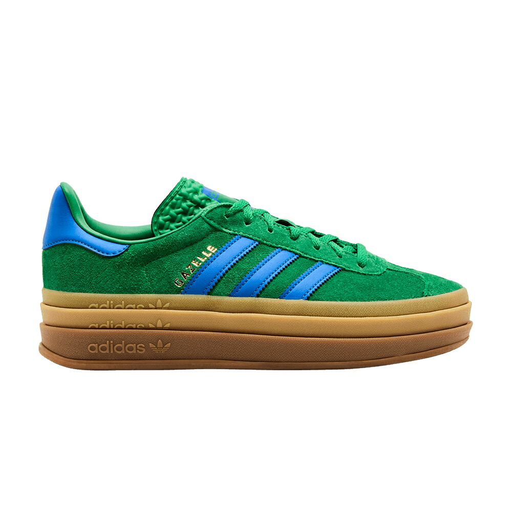 アディダス ガゼル 青色 ブルー 緑 グリーン GREEN GUM スニーカー レディース ADIDAS WMNS GAZELLE BOLD BLUE / GREEN SUPPLIER COLOR GREEN