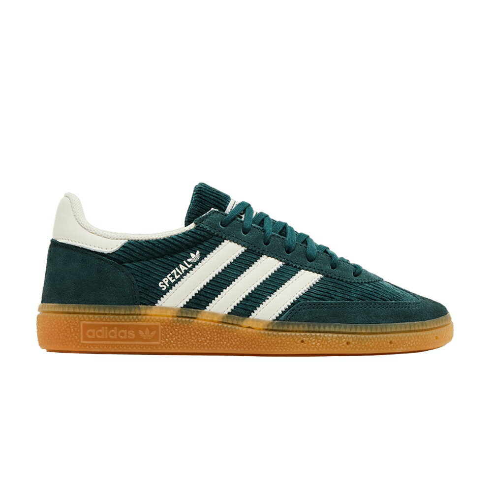 アディダス ハンドボール スペシアル 緑 グリーン 白色 ホワイト CORDUROY GREEN スニーカー レディース ADIDAS WMNS HANDBALL SPEZIAL PACK - MINERAL / MINERAL GREEN OFF WHITE GUM