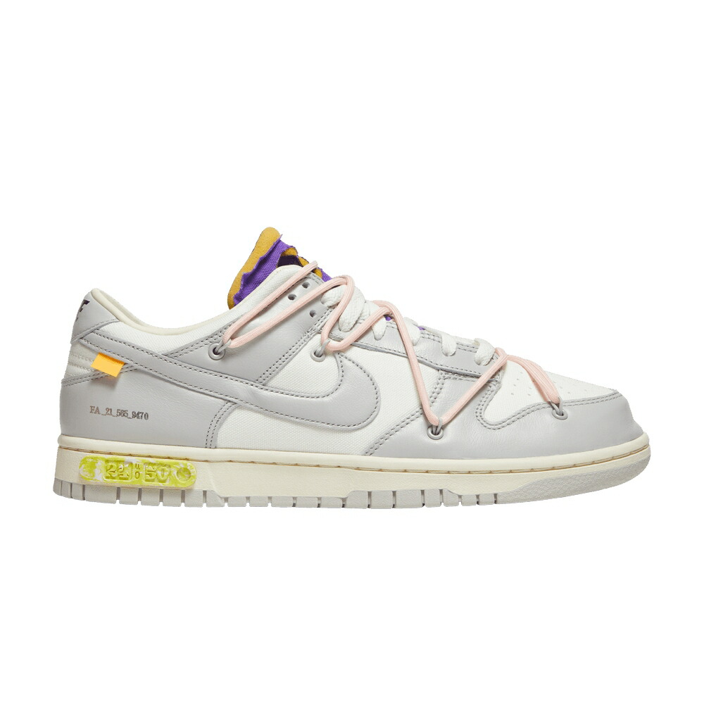 ナイキ オフホワイト ダンク 灰色 グレー ダンクロー LOT 50 スニーカー メンズ NIKE OFF-WHITE X DUNK LOW 24 OF / SAIL NEUTRAL GREY WASHED CORAL