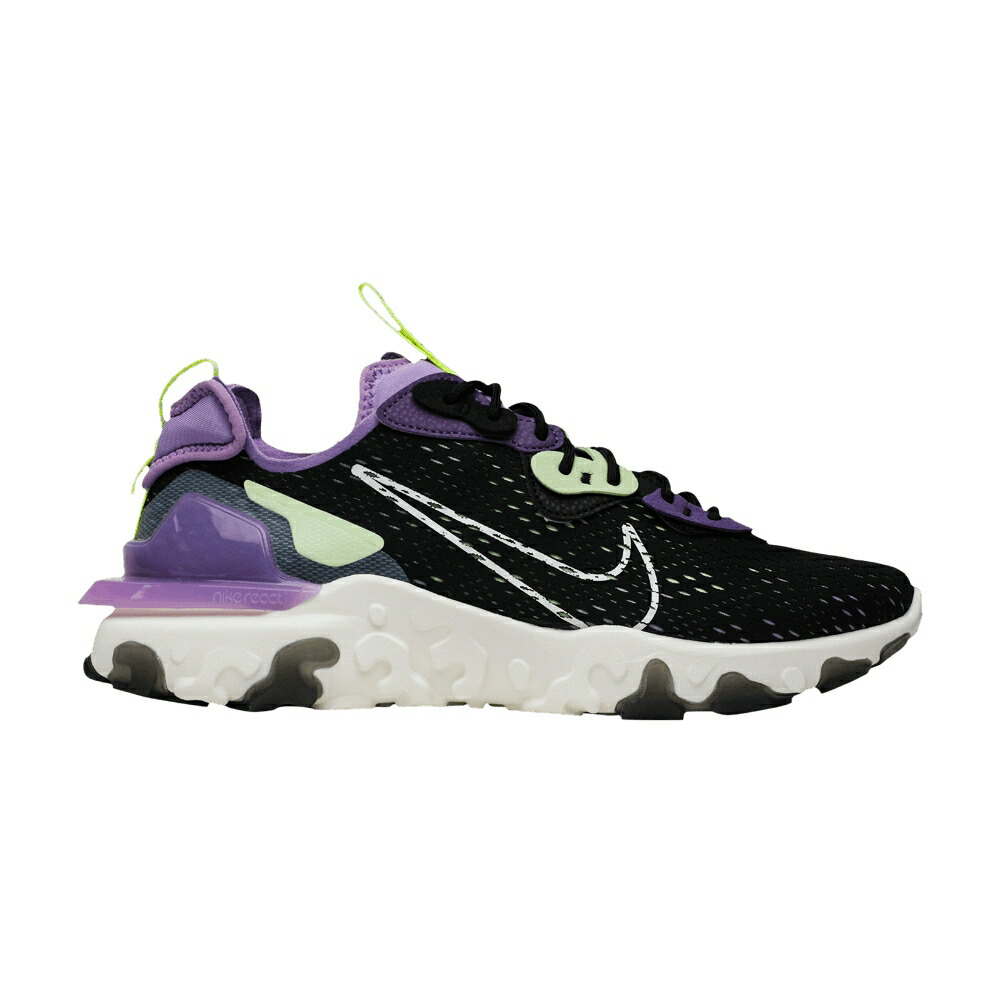 ナイキ リアクト 黒色 ブラック 紫 パープル GRAVITY PURPLE スニーカー メンズ NIKE REACT VISION / BLACK GRAVITY PURPLE VOLT