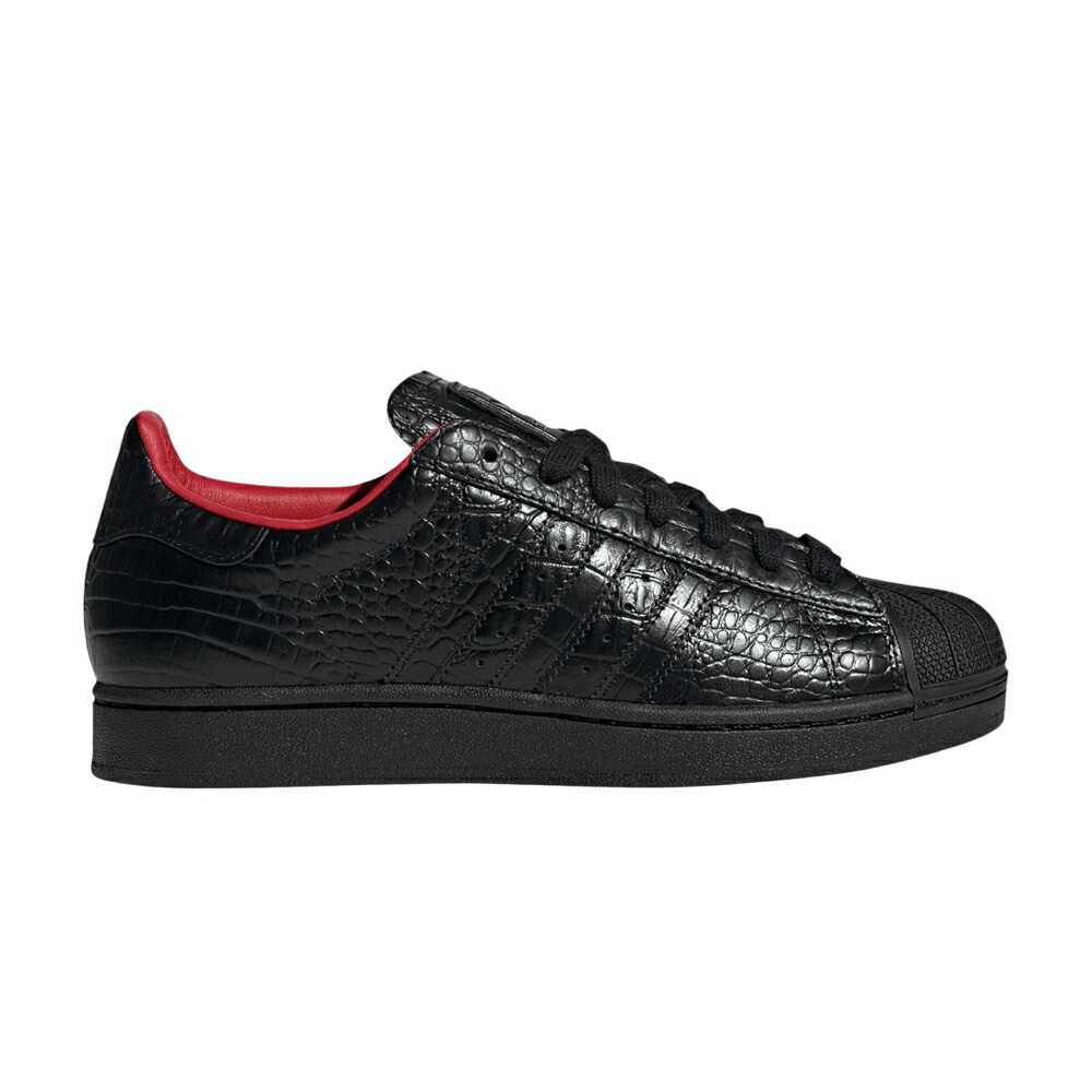 アディダス スーパースター コア 黒色 ブラック CROC BLACK スニーカー メンズ ADIDAS SUPERSTAR 2 / CORE BLACK