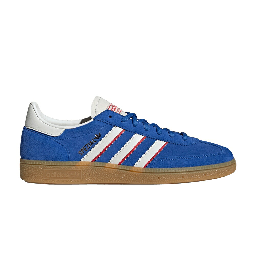 アディダス ハンドボール スペシアル 白色 ホワイト 青色 ブルー 'BLUE SCARLET' スニーカー メンズ ADIDAS HANDBALL SPEZIAL WHITE / BLUE CLOUD WHITE BETTER SCARLET｜スニケス