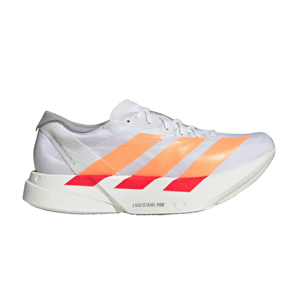 アディダス アディゼロ アディオス プロ 白色 ホワイト 橙 オレンジ 'CLOUD RED' スニーカー レディース ADIDAS WMNS ADIZERO ADIOS PRO 4 WHITE BEAM ORANGE LUCID / CLOUD WHITE BEAM ORANGE