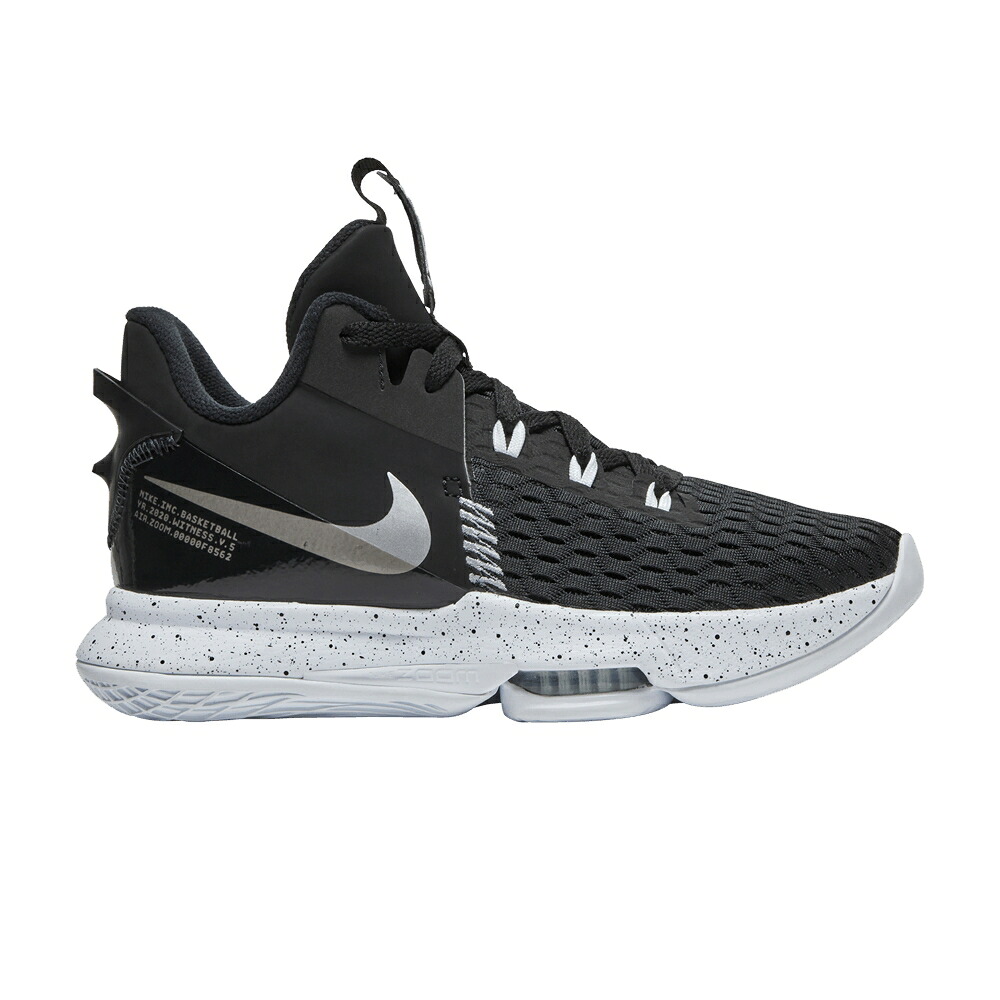 ナイキ レブロン 黒色 ブラック 白色 ホワイト 銀色 シルバー ウィットネス 'BLACK SILVER' スニーカー メンズ NIKE LEBRON WITNESS 5 METALLIC / BLACK WHITE METALLIC SILVER