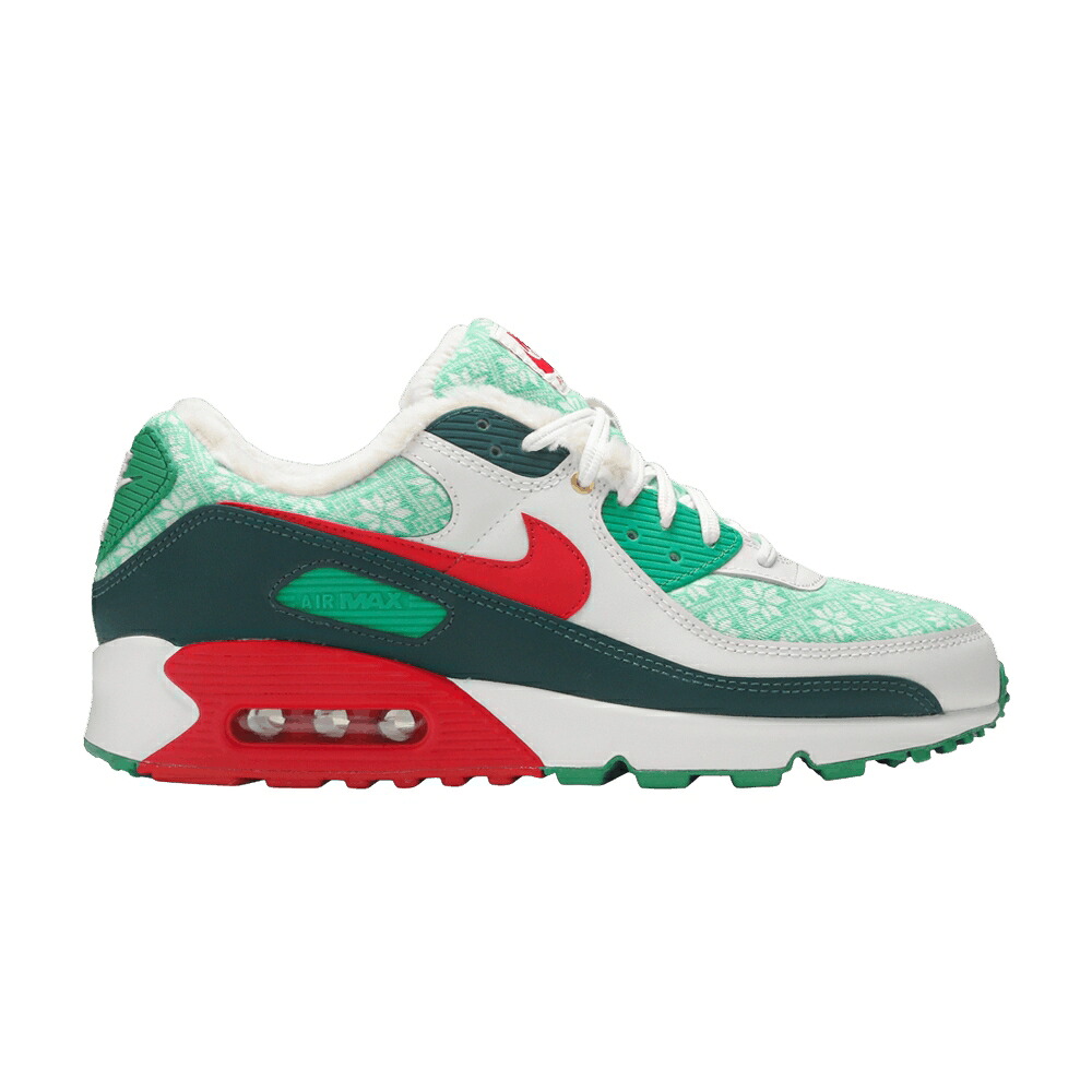 ナイキ マックス 白いこと 白いこと 赤 赤いこと 大気圏マックス \u0027CHRISTMAS SWEATER\u0027 スニーカー メンズ NIKE AIR MAX 90 / WHITE UNIVERSITY RED DARK ATOMIC