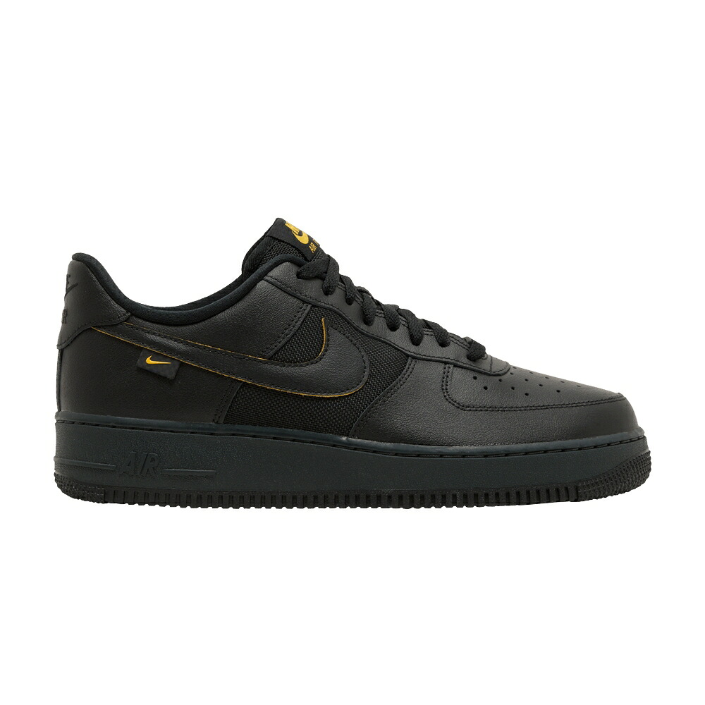 ナイキ 黒いこと 黒いこと ゴールド 空軍 \u002707 \u0027BLACK GOLD\u0027 スニーカー メンズ NIKE AIR FORCE 1 UNIVERSITY / BLACK UNIVERSITY GOLD DARK SMOKE