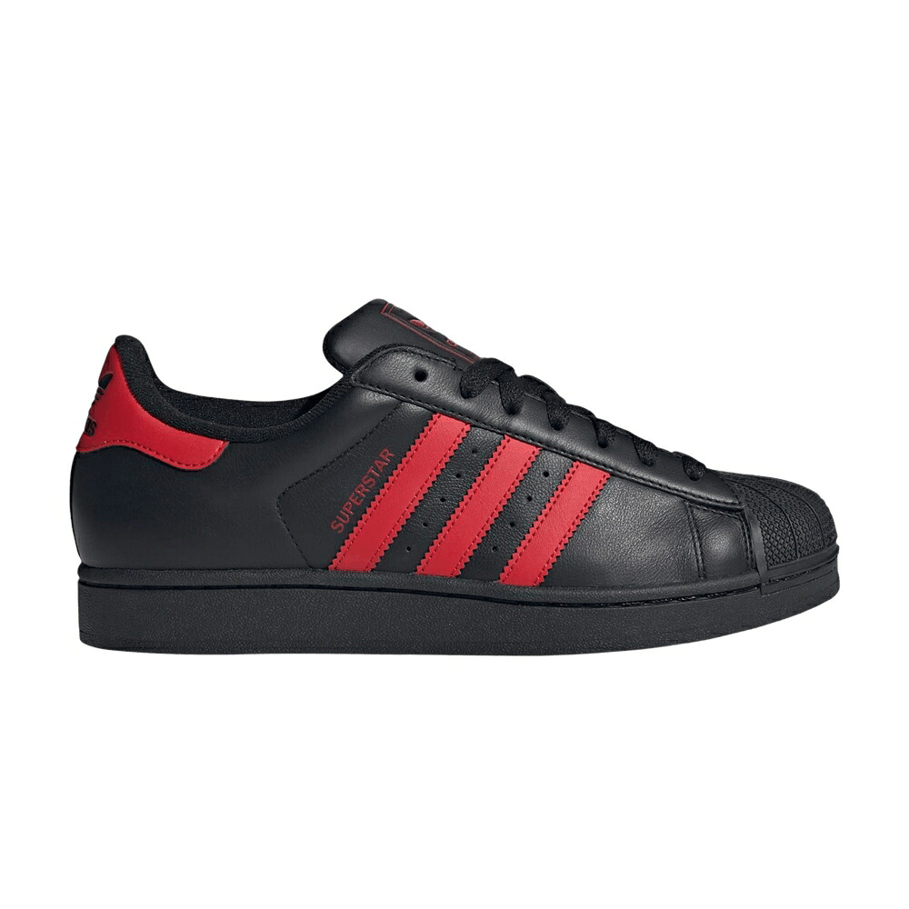 アディダス スーパースター 黒色 ブラック コア 'CORE SCARLET' スニーカー メンズ ADIDAS SUPERSTAR 2 BLACK BETTER / CORE BLACK BETTER SCARLET CORE｜スニケス