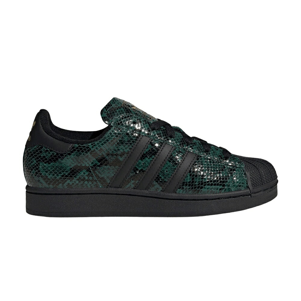 アディダス スーパースター 緑 グリーン コア 黒色 ブラック ゴールド 'SNAKESKIN GREEN' スニーカー レディース ADIDAS WMNS SUPERSTAR 2 / COLLEGIATE GREEN CORE BLACK GOLD
