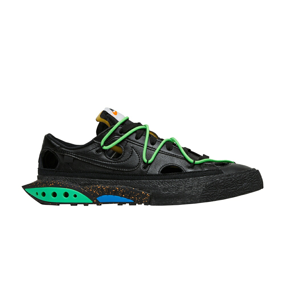 ナイキ 象牙色 ブレイザー 黒いこと 黒いこと 緑 緑であること \u0027BLACK\u0027 スニーカー メンズ NIKE OFF-WHITE X BLAZER LOW / BLACK BLACK ELECTRO GREEN