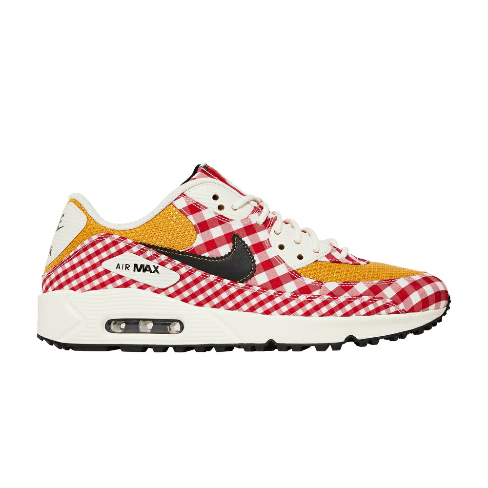 ナイキ マックス ゴルフ 赤 赤いこと ゴールド 大気圏マックス \u0027PICNIC\u0027 スニーカー メンズ NIKE AIR MAX 90 GOLF NRG / UNIVERSITY RED SAIL SANDED GOLD
