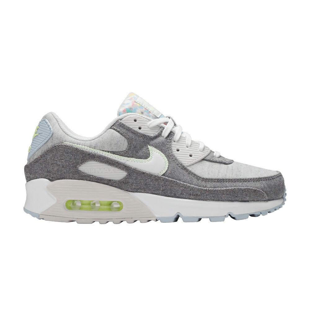 ナイキ マックス 灰色 グレー グレイ 白色 ホワイト エアマックス RECYCLED PACK スニーカー メンズ NIKE AIR MAX 90 CANVAS / VAST GRAY WHITE BARELY VOLT