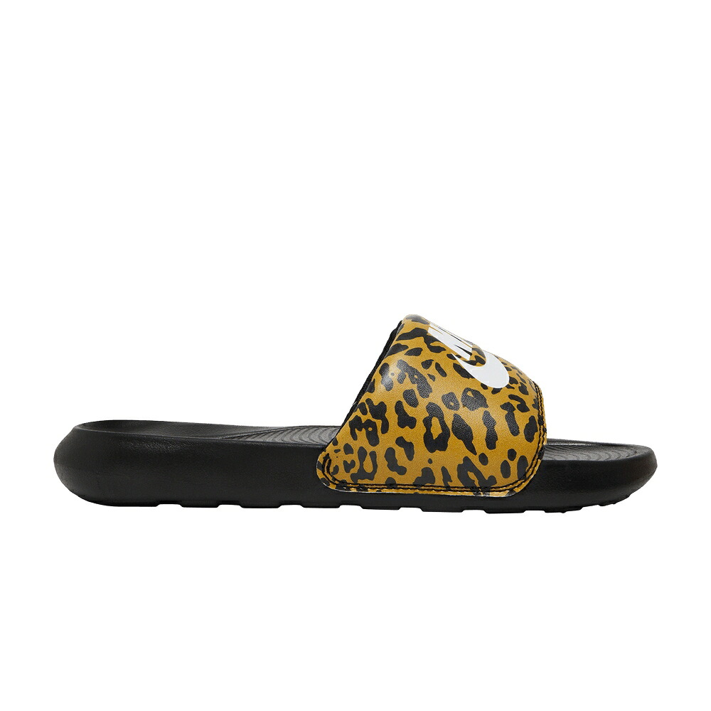 ナイキ サンダル 黒いこと 黒いこと 白いこと 白いこと \u0027CHEETAH PRINT\u0027 スニーカー レディース NIKE WMNS VICTORI ONE PRINTED SLIDE / CHUTNEY BLACK WHITE