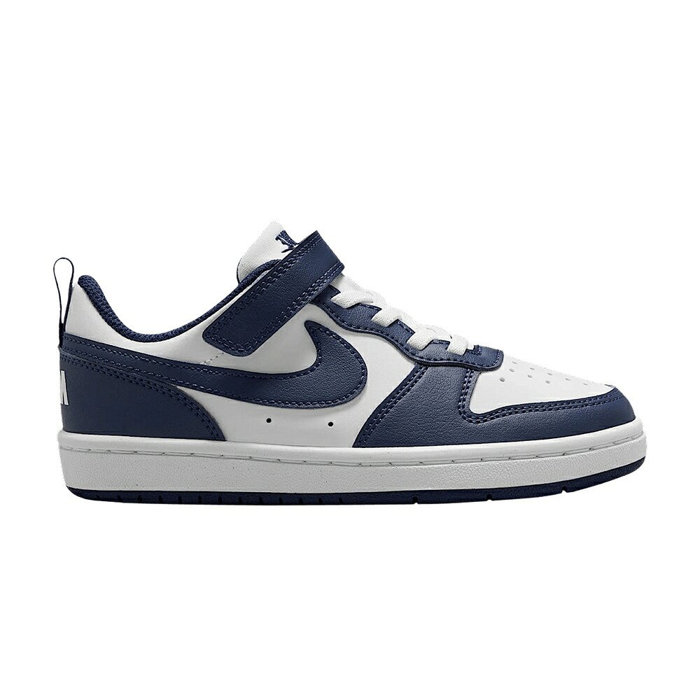 ナイキ コート 白色 ホワイト 紺色 ネイビー コートバーロウ 'WHITE NAVY' ジュニア キッズ NIKE COURT BOROUGH LOW PS MIDNIGHT / WHITE WHITE MIDNIGHT NAVY ベビー マタニティ スニーカー